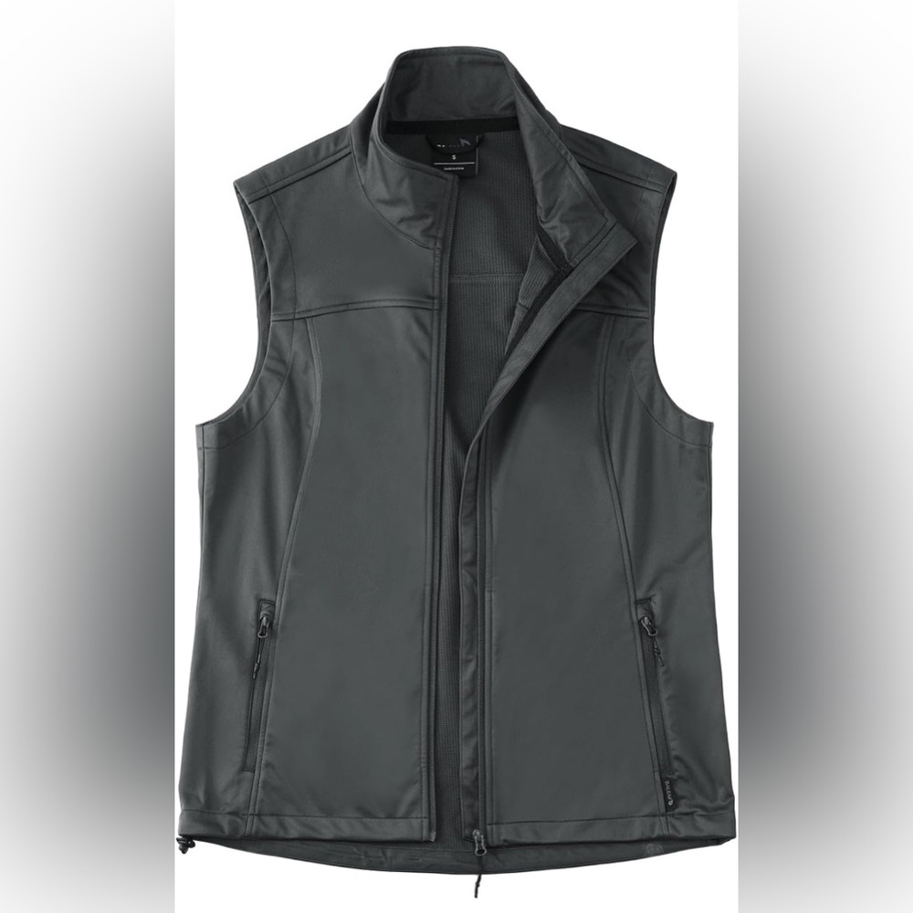 Baleaf Gray, Zip-Up Vest with Standing Collar